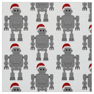 Tissu noël santa claus robot