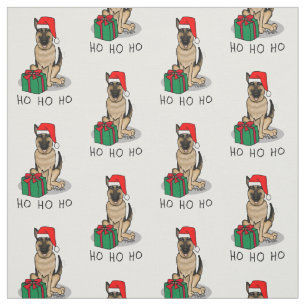 Tissu Noël Santa Hat Allemand Berger Chien mignonne