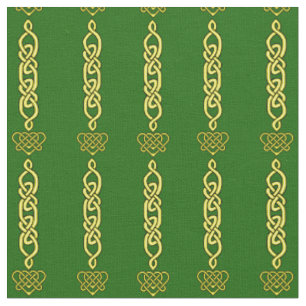Tissu Noeud/tresse celtique, bande d'or du coeur sur ver