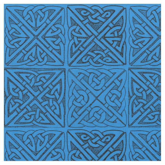 Tissu Noeuds celtiques dans le bleu (Fermer)