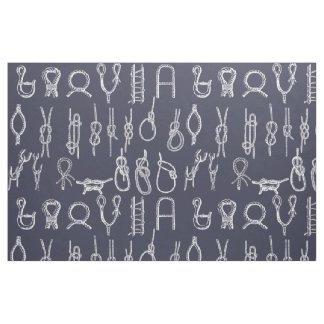 Tissu Noeuds de corde et bleu marine nautiques