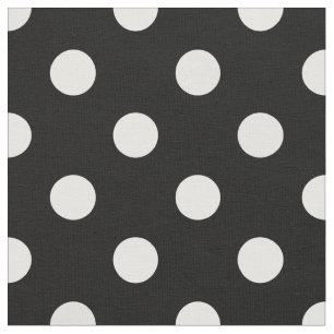 Tissu noir avec Motif de points Pois blancs