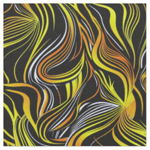 Tissu Noir, Blanc, Jaune et Sans Seamless Abstraction
