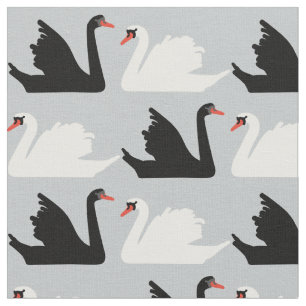 Tissu noir et blanc de cygne de lac swan