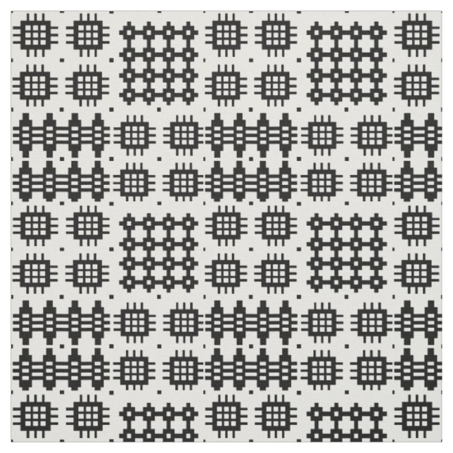 Tissu noir et blanc de motif de tapisserie de Faux (Échantillon)