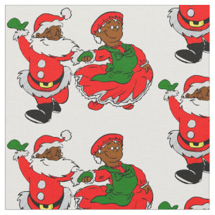 tissu noir père Noël mrs claus