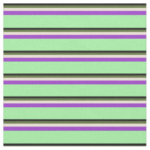 Tissu Noir, Vert olive, Bisque, Orchidée foncée & Vert