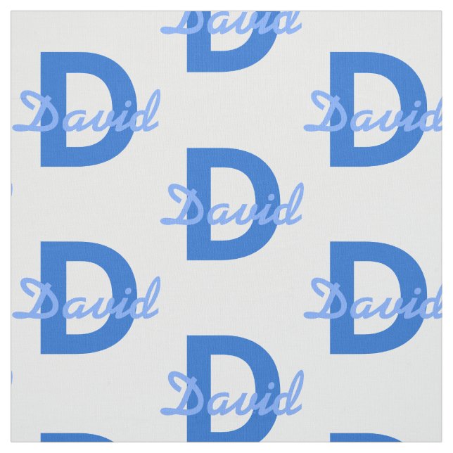 Tissu Nom bleu et monogramme (Échantillon)