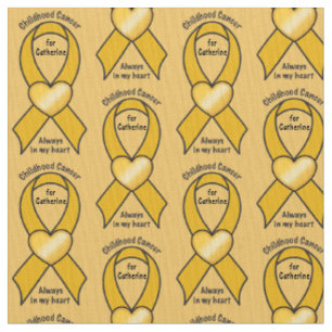 Tissu Nom de coeur de ruban de Cancer d'enfance