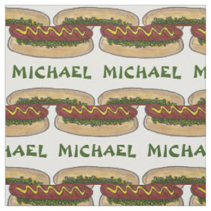 Tissu Nom personnalisé Hot Dog Mustard Relish Pique-niqu