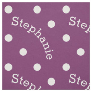 Tissu Nom personnalisé Pointe Polka violet
