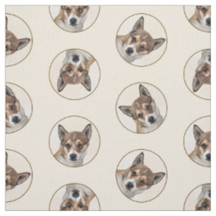 Tissu Norvégien Lundehund Peinture Original Chien Art