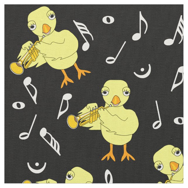 Tissu Notes de musique de trompette (Fermer)