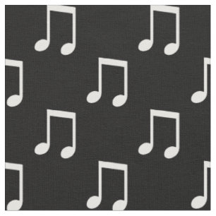 Tissu Notes de musique noir et blanc sur le thème musica