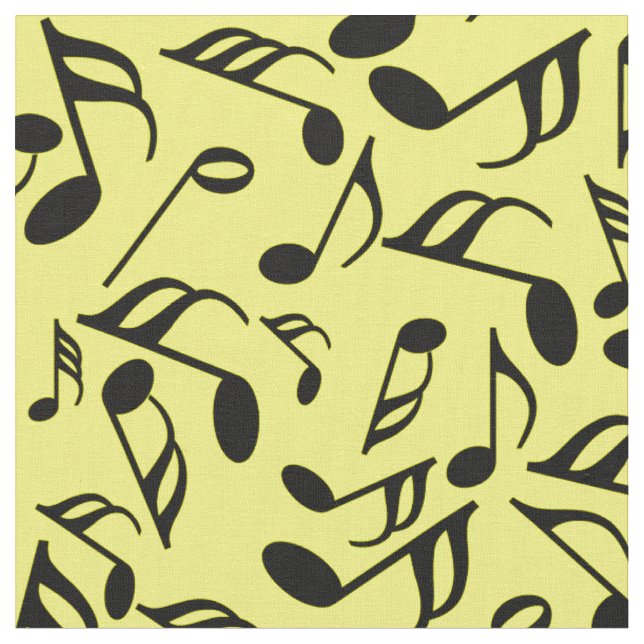 Tissu Notes de musique noire (Fermer)