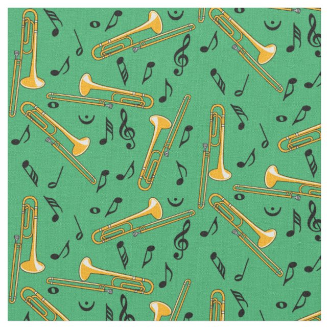 Tissu Notes de musique Trombone (Fermer)