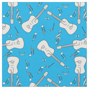Tissu Notes musicales de Guitare Lines