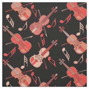 Tissu Notes musicales de violons à la ligne
