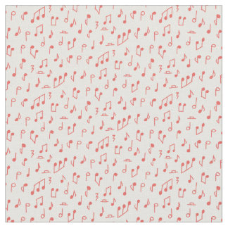 Tissu Notes musicales rouges gribouillées