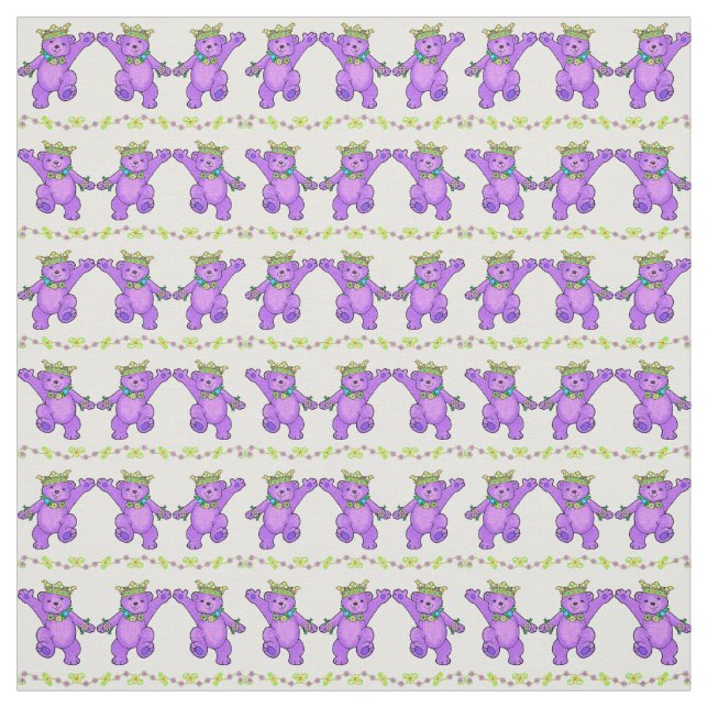 Tissu Nounours de la princesse violette (Échantillon)
