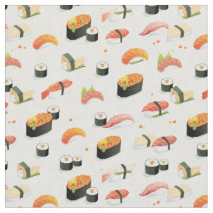 Tissu Nourriture japonaise : Motif de sushi