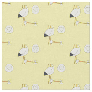Tissu Nourriture pour bébé cigogne Jaune Sexe neutre