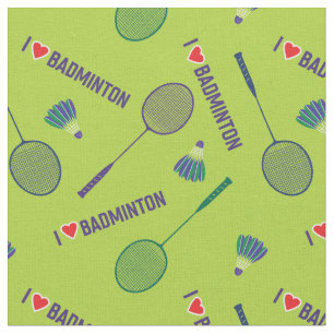 Tissu NOUVEAUTÉ ! aimez le badminton avec des raquette