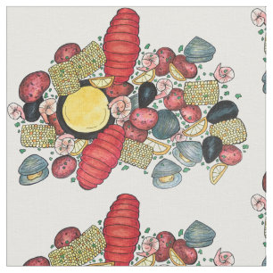Tissu Nouvelle-Angleterre Été Clambake Dîner de fruits d