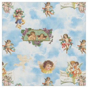 Tissu nuages ange cherubs