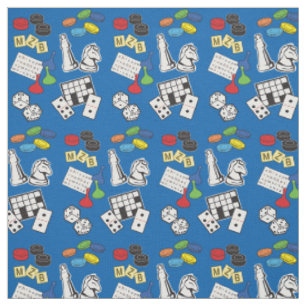 Tissu Nuit de jeu, jeux de société et jeux de mots