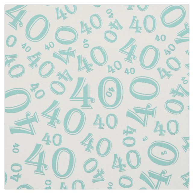 Tissu Numéro de Cool 40e anniversaire Motif Turquoise/bl (Échantillon)