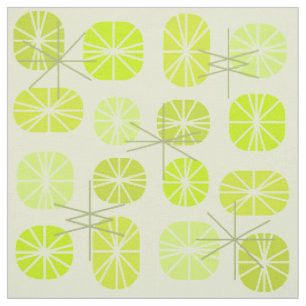 Tissu Oblongs Motifs du Moyen-siècle Chartreuse