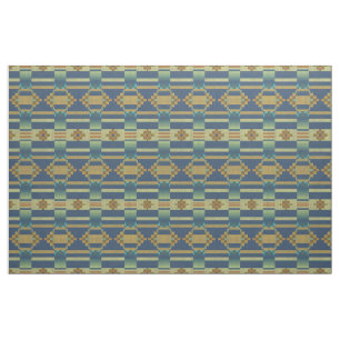 Tissu Ocre Jaune Orange Turquoise Bleu Vert Éthique