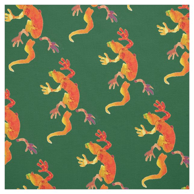 Tissu OEuvre d'art de l'aquarelle du lézard lézard sauva (Échantillon)