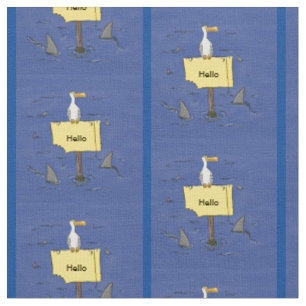 Tissu Oiseau de mer amusant entouré de dessins animés de
