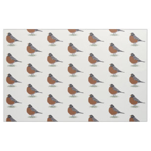 Tissu Oiseau dessiné par Digital rouge de Robin