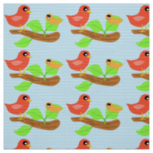 Tissu Oiseau et ver tôt