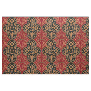 Tissu Oiseau vintage En Vin Floral Motif