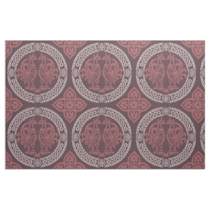 Tissu Oiseaux byzantins, Rouge canneberge