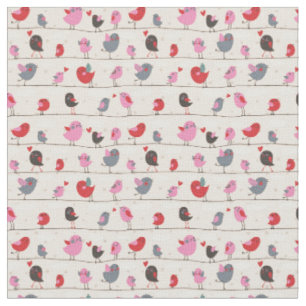 Tissu Oiseaux dans l'amour