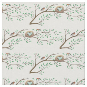 Tissu Oiseaux dans le Nest Spring Woodland Cute Baby Nur