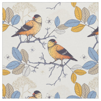 Tissu Oiseaux de ressort