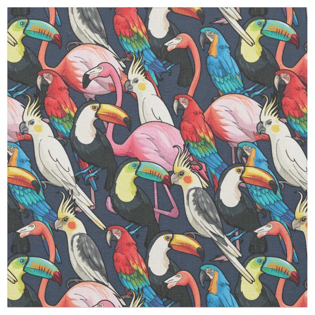 Tissu Oiseaux exotiques (Fermer)
