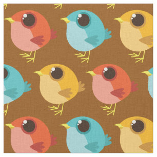 Tissu Oiseaux Mignons Dessin Animé Enfants