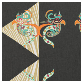 Tissu oiseaux ornementaux et zèbre