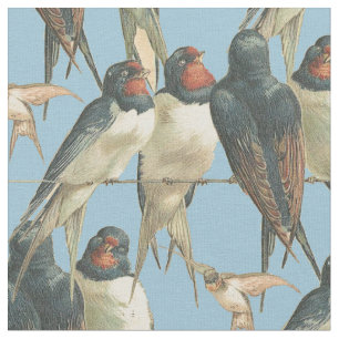 Tissu Oiseaux sur un fil
