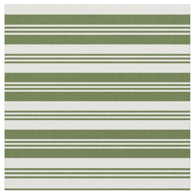Tissu Olive foncé vert et Motif blanc (Fermer)