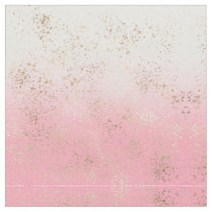 Tissu Ombre rose blanc éclaboussé d'or flakes
