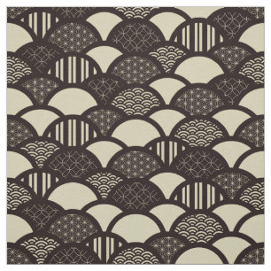 Tissu Ondes géométriques japonaises monochromes motif