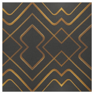 Tissu Opulent Deco Grille Plein Or Liquide Noir Monochro